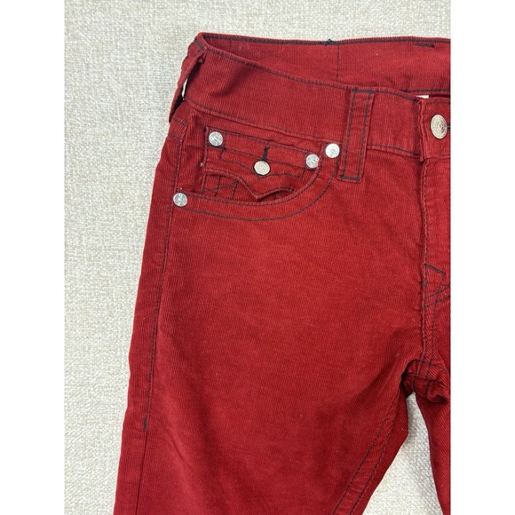 True Religion Mens Corduroy Straight Pants Size 30 Red - Picture 2 of 10